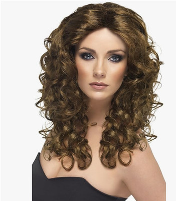 NEW Smiffy's Women's Adult Glamourama Smiffy's Brown Fringe Wig, OS