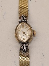 Vintage Hamilton Ladies Watch 10K RGP 4 Diamond Accents Duchess Band NOT WORKING