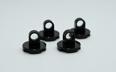 Lot of 4 Genuine LEGO Black Tile Round 2x2 2376 with Lifting Ring Thin Parts NEW