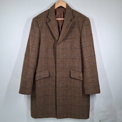 Moon Yorkshire Tweed Mantel Herren mittelbraun Fensterscheibe Wollmantel Ticket 