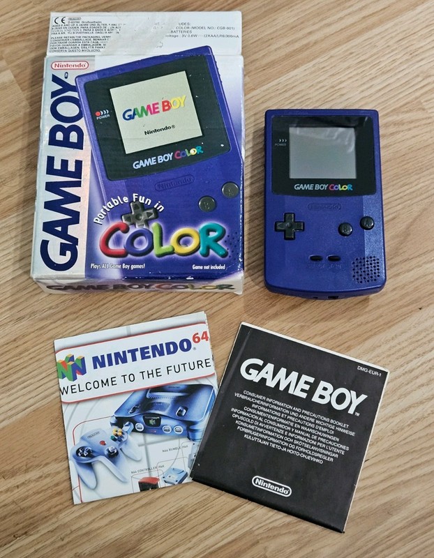 Nintendo Game Boy Color CGB-001 Purple Boxed With Manuals