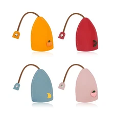 4 Pack Car Key Case Leather Creative Pull Out Key Pouch for Most Types of Keys