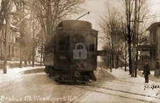 Weedsport NY Brutus St. Trolley 1909 RPPC Photo Postcard COPY