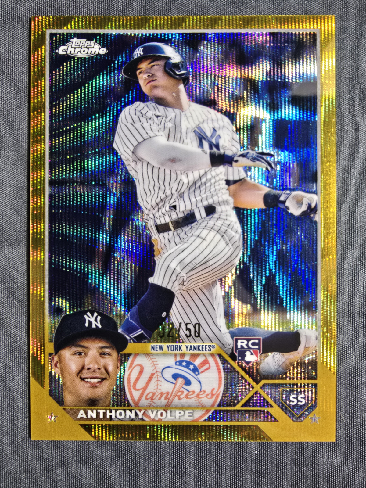 2023 Topps Chrome Gold Wave Refractor 02/50 Anthony Volpe #4