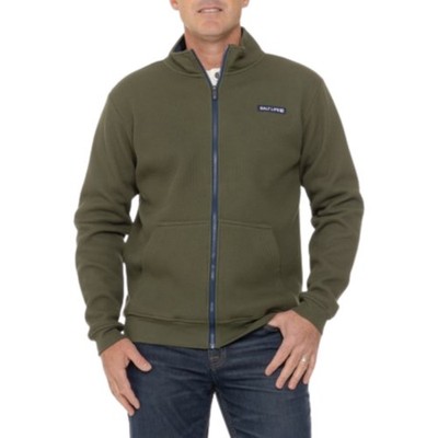 SALT LIFE Eventide Fleece Jacket Men's Waffle Zip Up Olive Size M SLM6322 NEW!