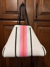 Haute Shore Neoprene Tote Pink Stripe Bag, No...