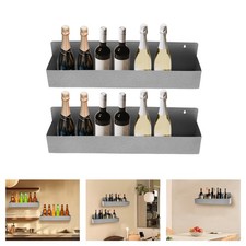 2 PCS Stainless Steel Wall Mount Bottle Rack Holder 22 Inch Bar Kitchen Shelf