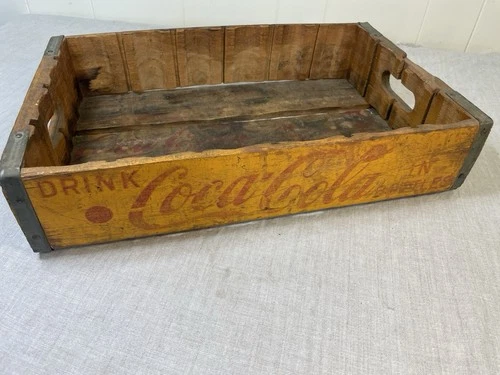 VTG 1960s Coke Wooden Crate 24 Coca Cola Bottles  Antique Soda Wood Salina KS