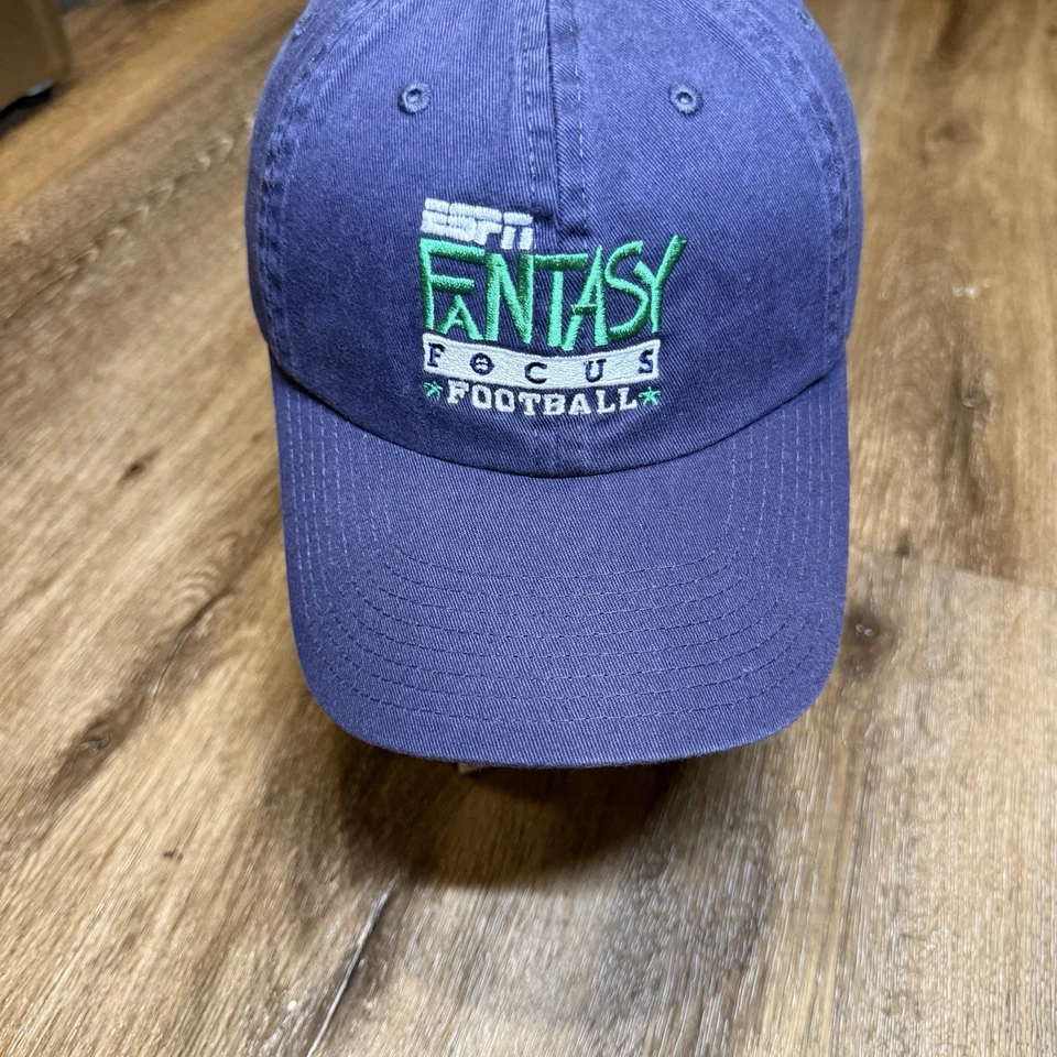De colección ESPN Fantasy Fútbol Azul Marino Verde Correa Ajustable Papá Gorra Algodón Foto 2 de 4