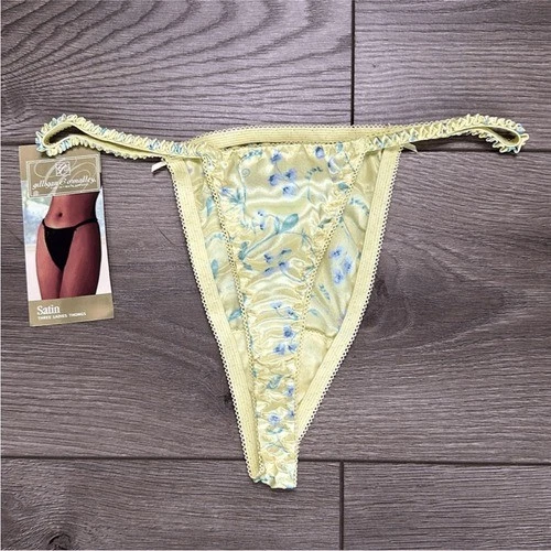 Винтажные трусики стринги высокого покроя Gilligan & O'mally атласные размер средний - Изображение 3 из 4