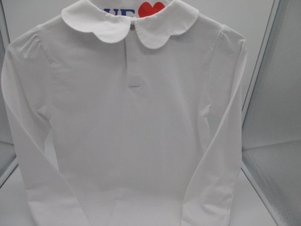 Jacadi Girl's Crisp White Cotton Long-Sleeves T-Shirt w/Scalloped Collar, Sz 12Y - Image 3 of 4