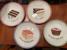 Juego de 4 platos para pasteles Boston Warehouse "Excusas de postre" Nancy Green 2002