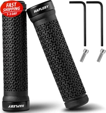 Hapleby Premium Bike Handlebar Grips, Single/Double Classic Single Locking 