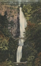 Multnomah Falls,Columbia River Highway,Oregon Tichnor Original Vintage Postcard