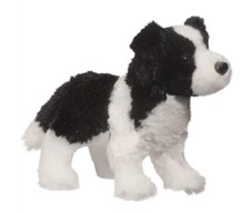 NWT Douglas Meadow Border Collie Dog Plush Cuddle Toy 8  Black Stuffed Animal