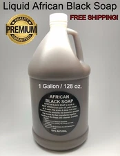 Liquid Raw African Black Soap 1 GALLON  100% Pure Natural Organic Body Face Wash