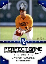 JAVIER VALDES 2015 Leaf Perfect Game NIKE All-American SHOWCASE BLUE Rookie #/25