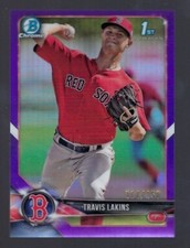 2018 Bowman Chrome 1st Bowman Purple Travis Lakins #d/250 Red Sox BCP-139 MINT!