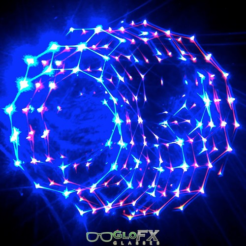 GloFX White Kaleidoscope Glasses- Rainbow Unique Goggles White Frame Party Raver - Picture 6 of 7