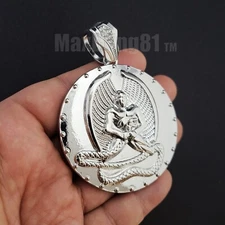 SILVER PLATED 2PAC EUPHANASIA HIP HOP STYLE BLING LARGE FASHION CHARM PENDANT