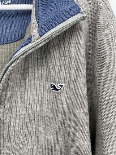 Vineyard Vines Sweater Boys L 16 Gray Saltwater 1/4 Zip Pullover - Picture 3 of 11