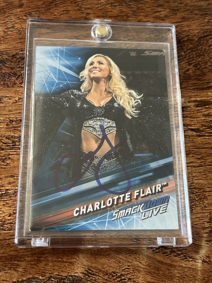 Charlotte Flair IP Signed Topps Card Psa Dna Autographed WWE