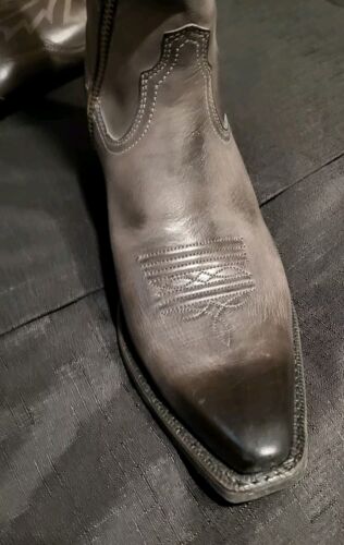 BNIB Sz 9 Old West Black Ariat 17" Tall Zip Up Leather Boots X Toe ships free