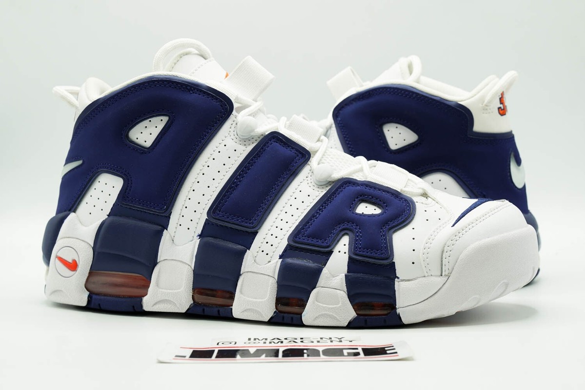 NIKE AIR MORE UPTEMPO USED SZ 10 KNICKS WHITE DEEP ROYAL
