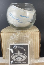 Vintage Nestle Nescafe Coffee Flam Buoyant Floating Candle World Globe Bowl NOB