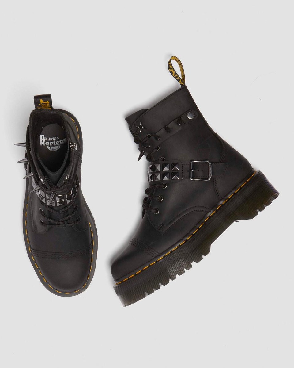 Dr. Martens Jadon Spike Leather Platform Premium Boots Black