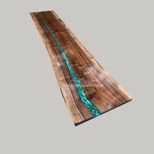 Acacia Wood Epoxy Resin Dining Table Top Kitchen Design Home & Office Furniture