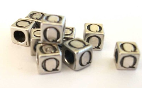 Sterling Silver 4mm Large Hole Alphabet / Letter Beads - Picture 12 of 46
