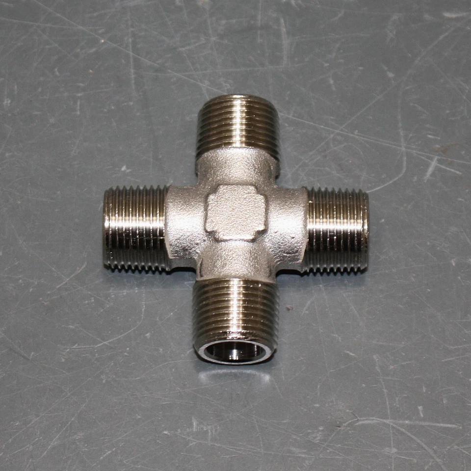 (23) McMaster Carr Cross Fittings, 3/8" BSPP Threaded Pipe, High-Pressure Brass - Image 2 of 4
