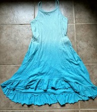 Tea Collection girls hi lo turquoise ombre dress size 7 8 EUC