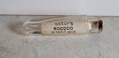 1892 Seely's Rococo Antique Perfume bottle 'One Dime' price tag Detroit Michigan