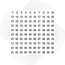 25 Sheets Numbers Stickers 1-100 Vinyl Number Sticker Labels Waterproof, White
