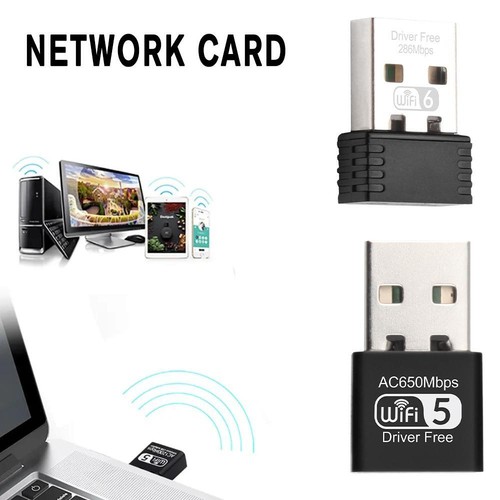 USB Wireless WiFi Adapter Dongle Network LAN Card 802.11b/g/n 300Mbps/650Mbps ;φ - Afbeelding 1 van 13