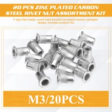 ALUMINIUM RIVNUTS OPEN THREADED BLIND RIVET NUTS OPEN END NUTSERT INSERTS SET M3