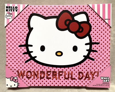 NEW Hello Kitty ''Wonderful Day'' 11in x 14in Canvas Hanging Wall Art