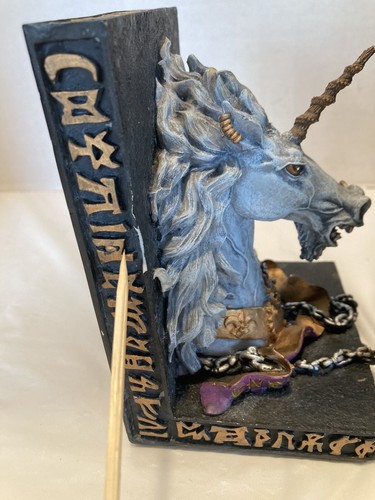 Scultura statua unica alchimia gotica cavallo da guerra unicorno bookend alchimia difficile da trovare - Foto 11 di 12