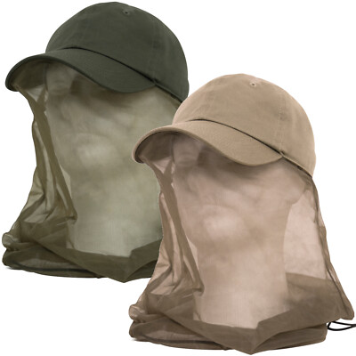 Rothco Adjustable Operator Cap With Mosquito Net - Olvie Drab or Khaki