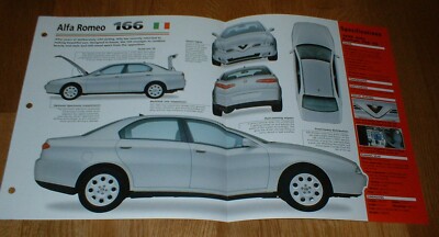 1998 ALFA ROMEO 166 V6 ORIGINAL IMP BROCHURE SPECS INFO 98 99 00