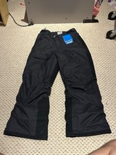 Columbia Snow Pants Youth Boys M 10/12 Black Outgrown Insulated Snowboard NEW