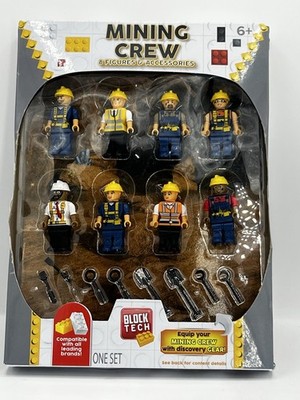Block Tech Mini Figure Set- Mining Crew New in Package
