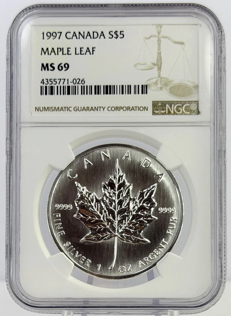 Canadian Maple Leaf NGC Grade MS 69 Silver Bullion Coins for sale