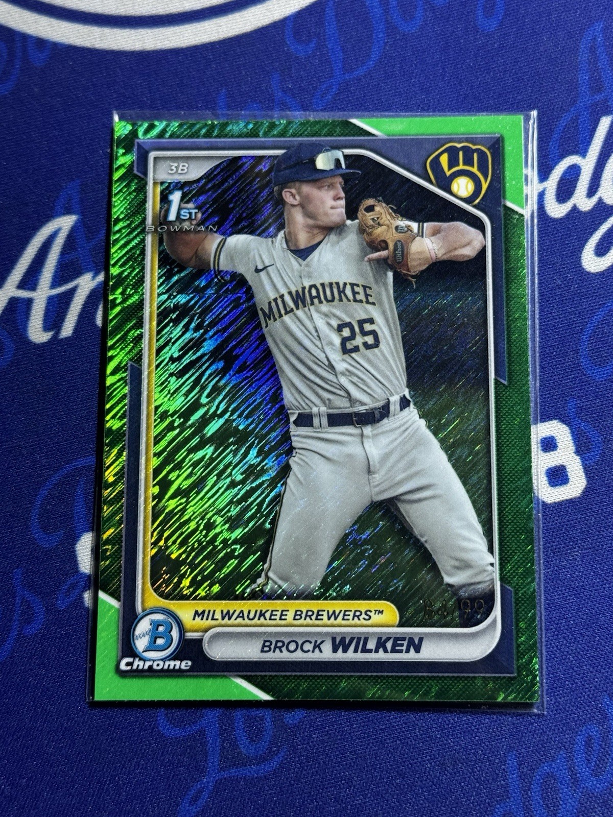 2024 Bowman Chrome 1st Bowman Brock Wilken Green Shimmer /99