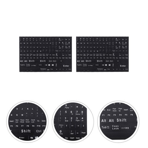 2 Sheets English Keyboard Stickers Labels Qwerty Replacement Letter Computer - Afbeelding 2 van 12