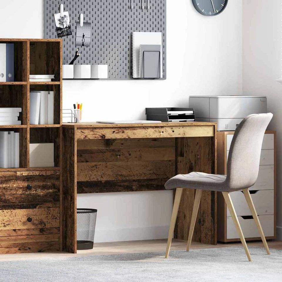 Rustikaler Schreibtisch Altholz Massivholz 100 X 50 X 76 Cm - Bild 3 von 4