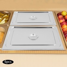 Stainless Steel Steam Pan Lid, 1/1 Size Pan Lid with Handle, 6 PCS Pan Lids