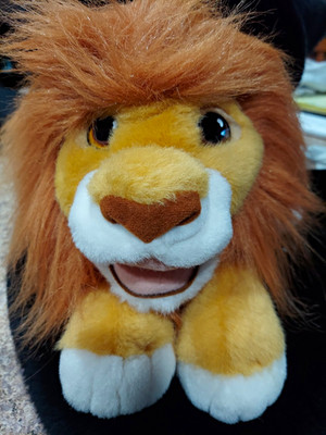 Mattel Disney The Lion King Plush Stuffed Animal Puppet w/ Sound Box 1993 Simba